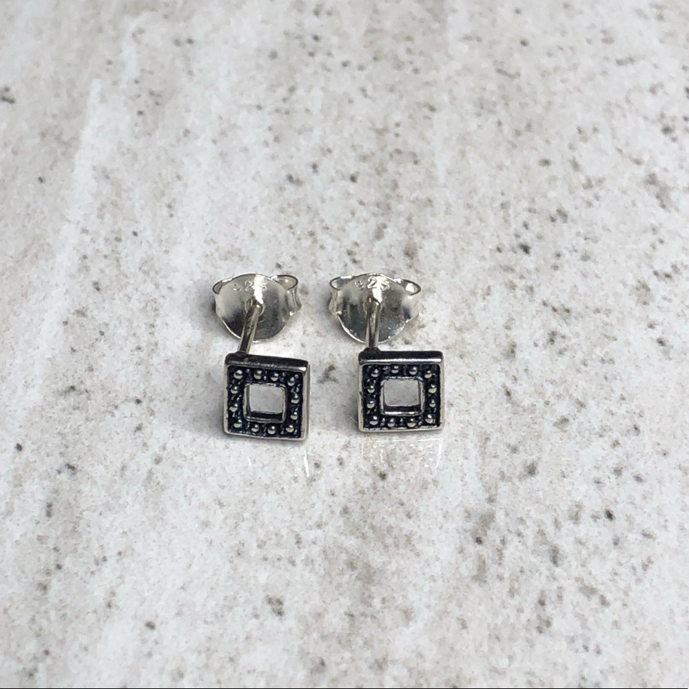 925 Sterling Silver Square Stud Earrings